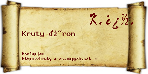 Kruty Áron névjegykártya